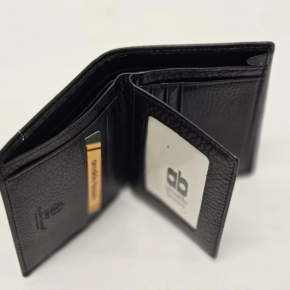 Arnaldo‎ Bassini Italy blacl leather wallet